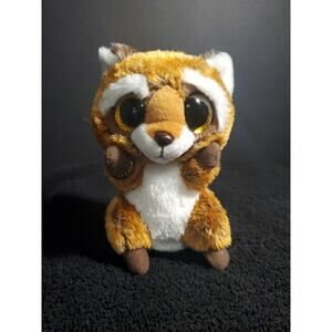 Retired 2017 Ty Beanie Boos ~ Rusty ~ 6” Raccoon W/ Glitter Eyes EUC